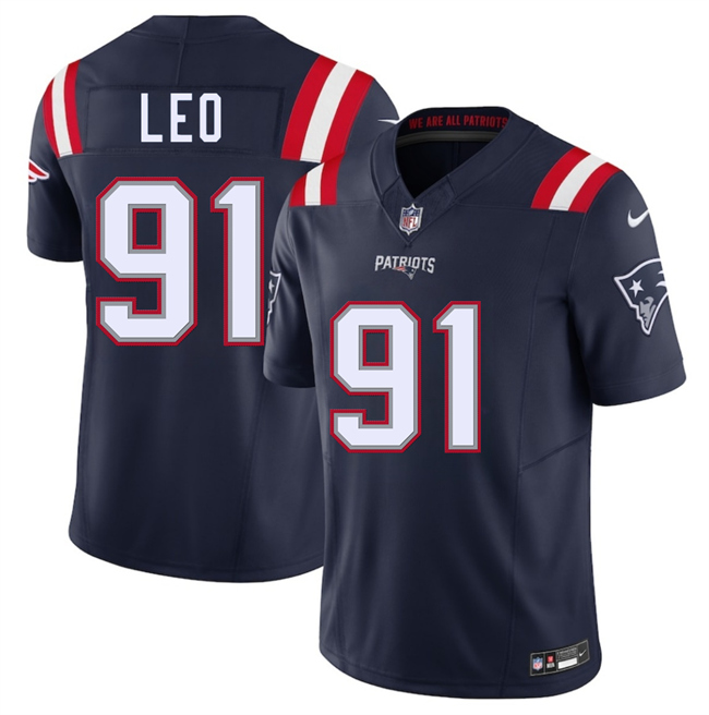Men's New England Patriots #91 Titus Leo Navy 2025 F.U.S.E. Vapor Limited Stitched Football Jersey
